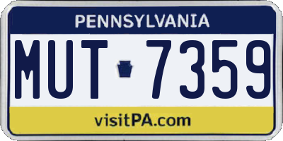 PA license plate MUT7359