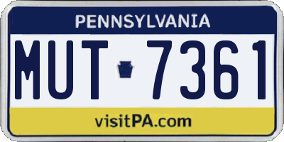 PA license plate MUT7361