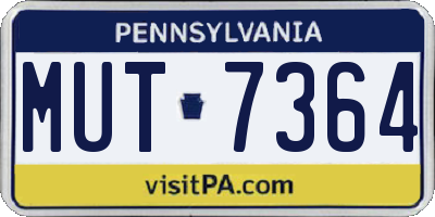 PA license plate MUT7364