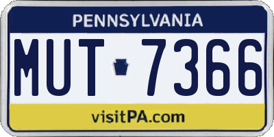 PA license plate MUT7366