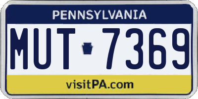 PA license plate MUT7369