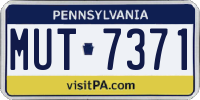 PA license plate MUT7371