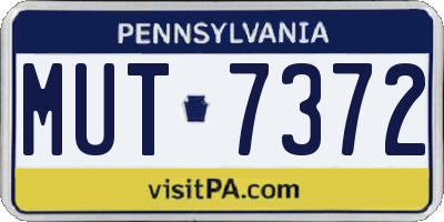 PA license plate MUT7372