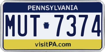PA license plate MUT7374