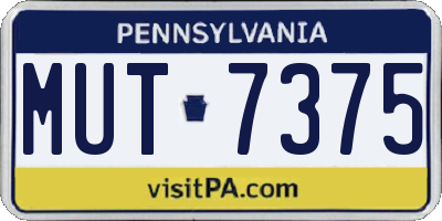 PA license plate MUT7375