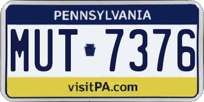 PA license plate MUT7376