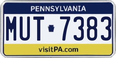 PA license plate MUT7383