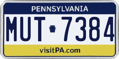 PA license plate MUT7384
