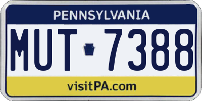 PA license plate MUT7388
