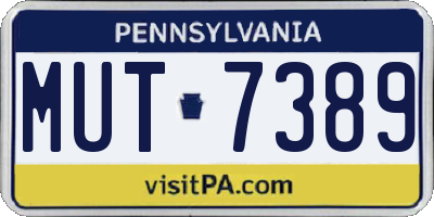 PA license plate MUT7389