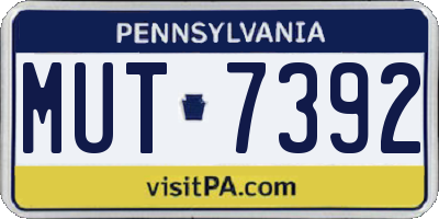 PA license plate MUT7392