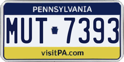 PA license plate MUT7393