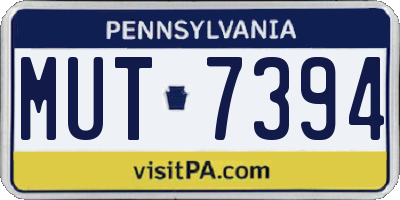 PA license plate MUT7394