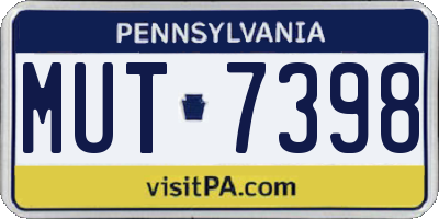 PA license plate MUT7398