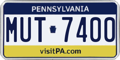 PA license plate MUT7400