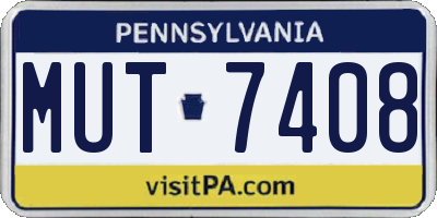 PA license plate MUT7408