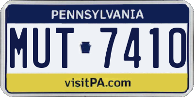 PA license plate MUT7410