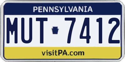 PA license plate MUT7412