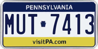 PA license plate MUT7413