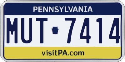PA license plate MUT7414
