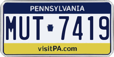 PA license plate MUT7419