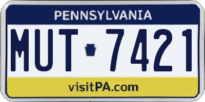 PA license plate MUT7421