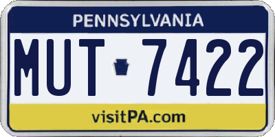 PA license plate MUT7422