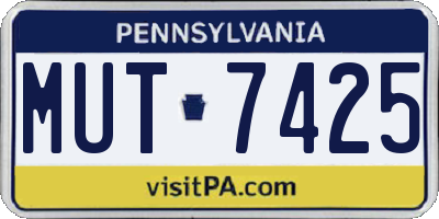 PA license plate MUT7425