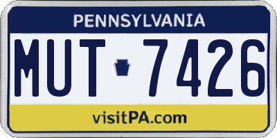 PA license plate MUT7426