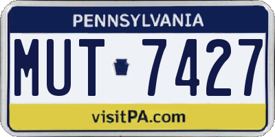 PA license plate MUT7427