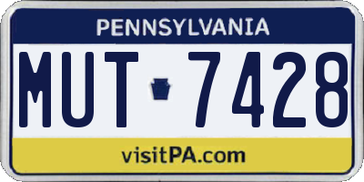 PA license plate MUT7428