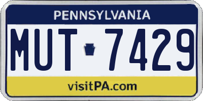 PA license plate MUT7429