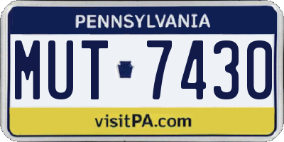 PA license plate MUT7430