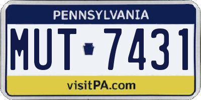 PA license plate MUT7431