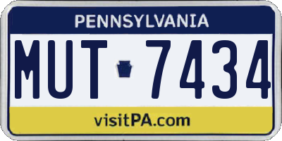 PA license plate MUT7434