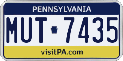 PA license plate MUT7435