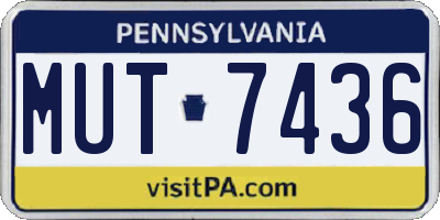PA license plate MUT7436