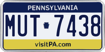 PA license plate MUT7438
