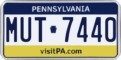 PA license plate MUT7440