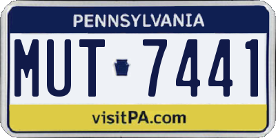 PA license plate MUT7441