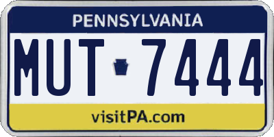 PA license plate MUT7444