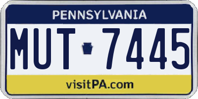 PA license plate MUT7445
