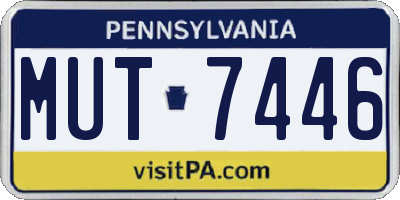 PA license plate MUT7446