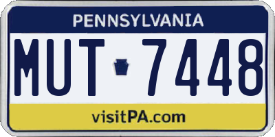PA license plate MUT7448
