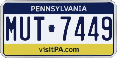 PA license plate MUT7449