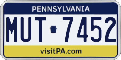 PA license plate MUT7452