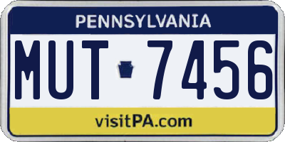 PA license plate MUT7456