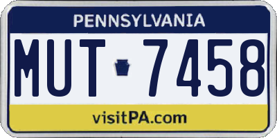 PA license plate MUT7458