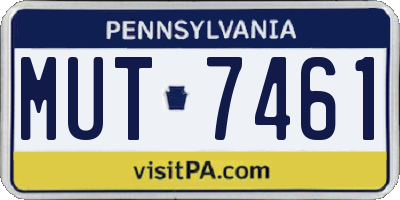 PA license plate MUT7461