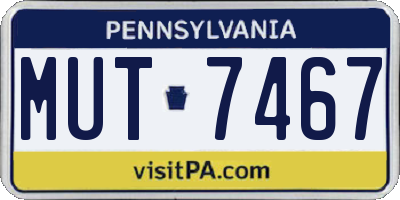PA license plate MUT7467